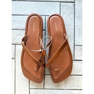 NWOT - Frame Le Montauk Leather Cross Sandals - Cognac - Size 39 (US 8.5)